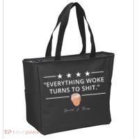 Everything Woke Turns To Shit Donald Trump Tote Bag thumb 2