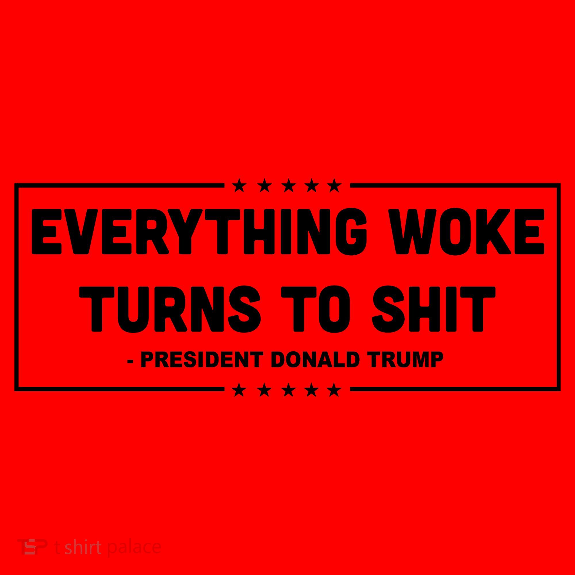Everything Woke Turns To Shit Funny Trump Quote Santa Hat