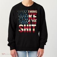 Everything Woke Turns To Shit USA Flag Women's Sweatshirt thumb 0