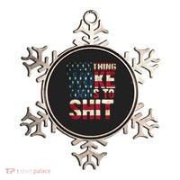 Everything Woke Turns To Shit USA Flag Ornament thumb 0