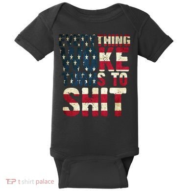 Everything Woke Turns To Shit USA Flag Baby Bodysuit