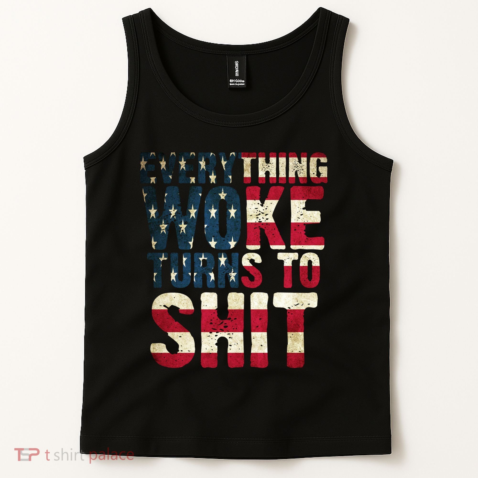 Everything Woke Turns To Shit USA Flag Tank Top