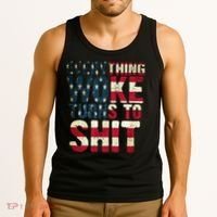 Everything Woke Turns To Shit USA Flag Tank Top thumb 3