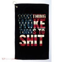 Everything Woke Turns To Shit USA Flag Golf Towel thumb 0