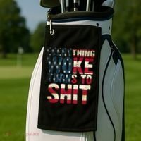 Everything Woke Turns To Shit USA Flag Golf Towel thumb 2