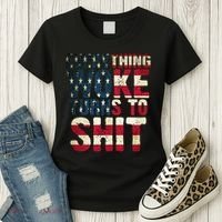 Everything Woke Turns To Shit USA Flag Women's T-Shirt thumb 3