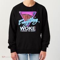 Everything Woke Turns To Shit Donald Trump Retro 80s Women's Sweatshirt thumb 0