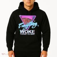 Everything Woke Turns To Shit Donald Trump Retro 80s Hoodie thumb 2