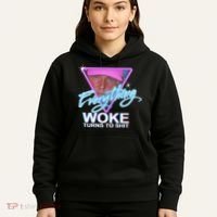 Everything Woke Turns To Shit Donald Trump Retro 80s Hoodie thumb 5