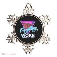 Everything Woke Turns To Shit Donald Trump Retro 80s Ornament thumb 0