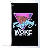 Everything Woke Turns To Shit Donald Trump Retro 80s Golf Towel thumb 0