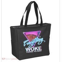 Everything Woke Turns To Shit Donald Trump Retro 80s Tote Bag thumb 2