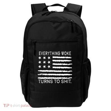 Everything Woke Turns To Shit American Flag Backpack