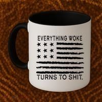 Everything Woke Turns To Shit American Flag Coffee Mug thumb 2