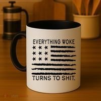 Everything Woke Turns To Shit American Flag Coffee Mug thumb 4