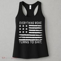 Everything Woke Turns To Shit American Flag Women's Tank Top thumb 3