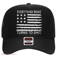 Everything Woke Turns To Shit American Flag Hat thumb 0