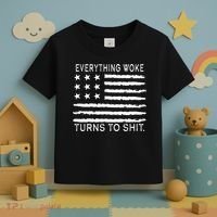 Everything Woke Turns To Shit American Flag Toddler T-Shirt thumb 3