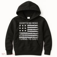 Everything Woke Turns To Shit American Flag Kids Hoodie thumb 0
