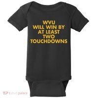 Eerrational Wvu Will Win By At Least Two Touchdowns Baby Bodysuit thumb 0