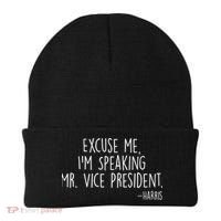 Excuse Me I'm Speaking Mr Vice President Kamala Harris Debate Beanie thumb 0