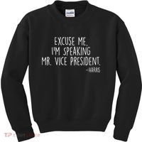 Excuse Me I'm Speaking Mr Vice President Kamala Harris Debate Kids Sweatshirt thumb 0