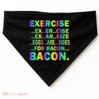 Exercise Eggs Are Sides For Bacon Tie Dye USA-Made Doggie Bandana thumb 0