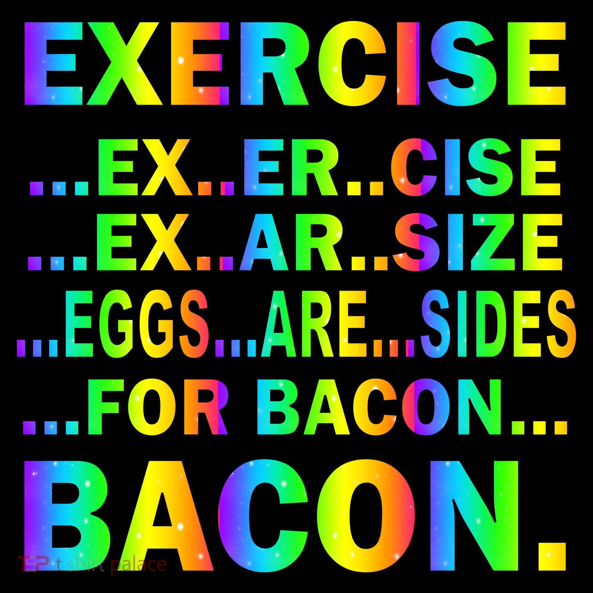 Exercise Eggs Are Sides For Bacon Tie Dye USA-Made Doggie Bandana