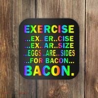 Exercise Eggs Are Sides For Bacon Tie Dye Coaster thumb 0