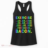 Exercise Eggs Are Sides For Bacon Tie Dye Women's Tank Top thumb 0