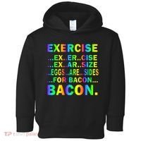 Exercise Eggs Are Sides For Bacon Tie Dye Toddler Hoodie thumb 0