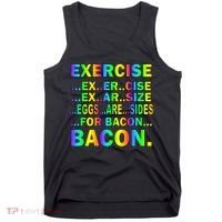 Exercise Eggs Are Sides For Bacon Tie Dye Tank Top thumb 0