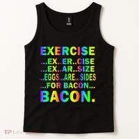 Exercise Eggs Are Sides For Bacon Tie Dye Tank Top thumb 2