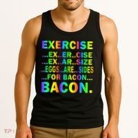 Exercise Eggs Are Sides For Bacon Tie Dye Tank Top thumb 3