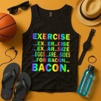 Exercise Eggs Are Sides For Bacon Tie Dye Tank Top thumb 4