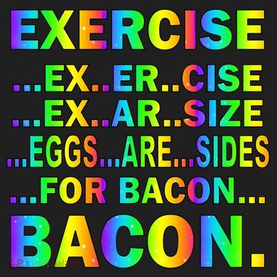 Exercise Eggs Are Sides For Bacon Tie Dye Golf Towel