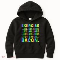 Exercise Eggs Are Sides For Bacon Tie Dye Kids Hoodie thumb 0