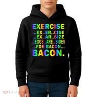 Exercise Eggs Are Sides For Bacon Tie Dye Kids Hoodie thumb 4