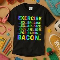 Exercise Eggs Are Sides For Bacon Tie Dye Kids T-Shirt thumb 3