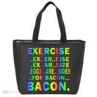 Exercise Eggs Are Sides For Bacon Tie Dye Tote Bag thumb 0