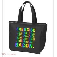 Exercise Eggs Are Sides For Bacon Tie Dye Tote Bag thumb 3