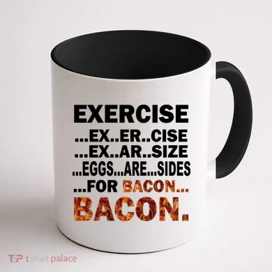 Exercise For Bacon Camouflage Coffee Mug back