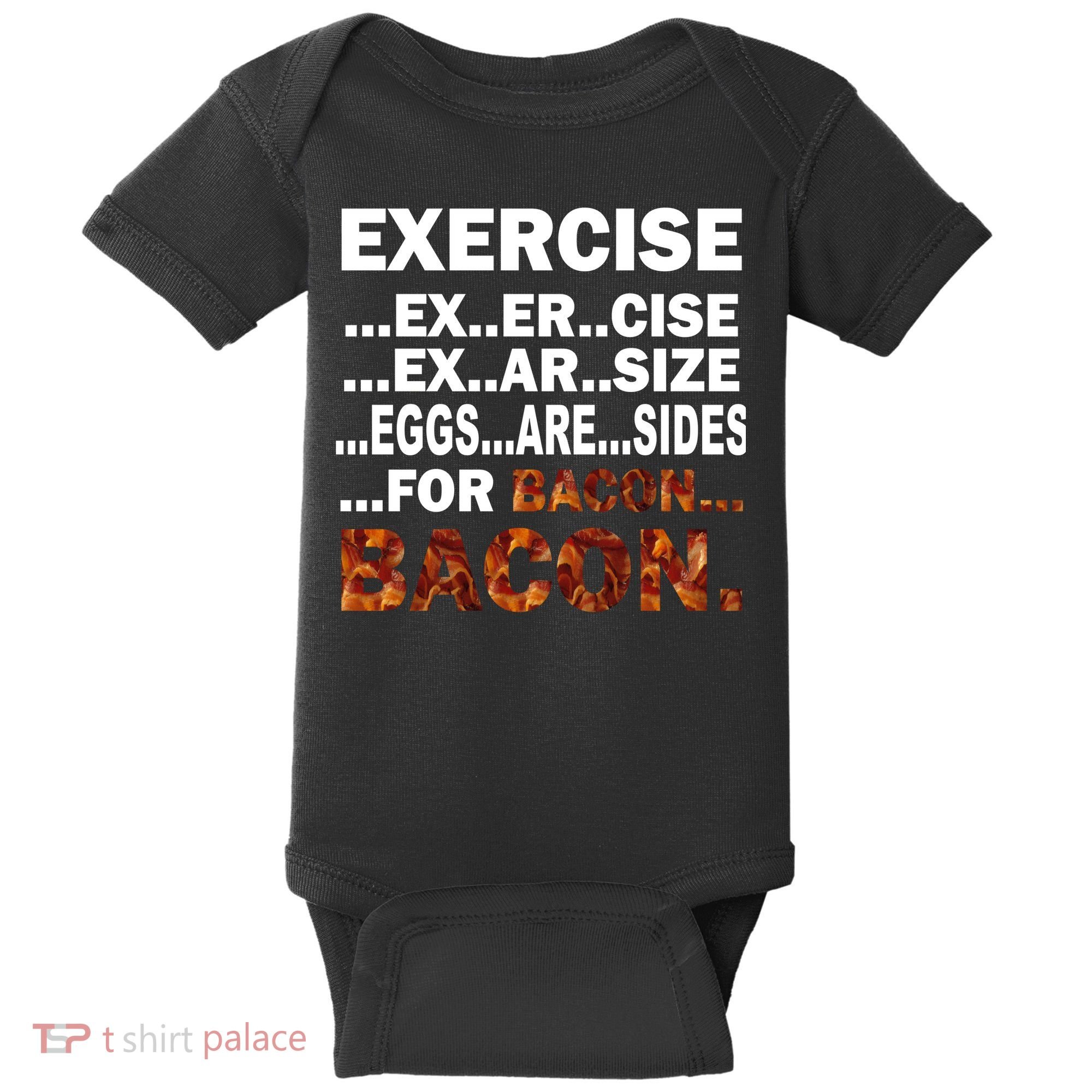 Exercise For Bacon Camouflage Baby Bodysuit