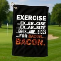 Exercise For Bacon Camouflage Golf Towel thumb 1