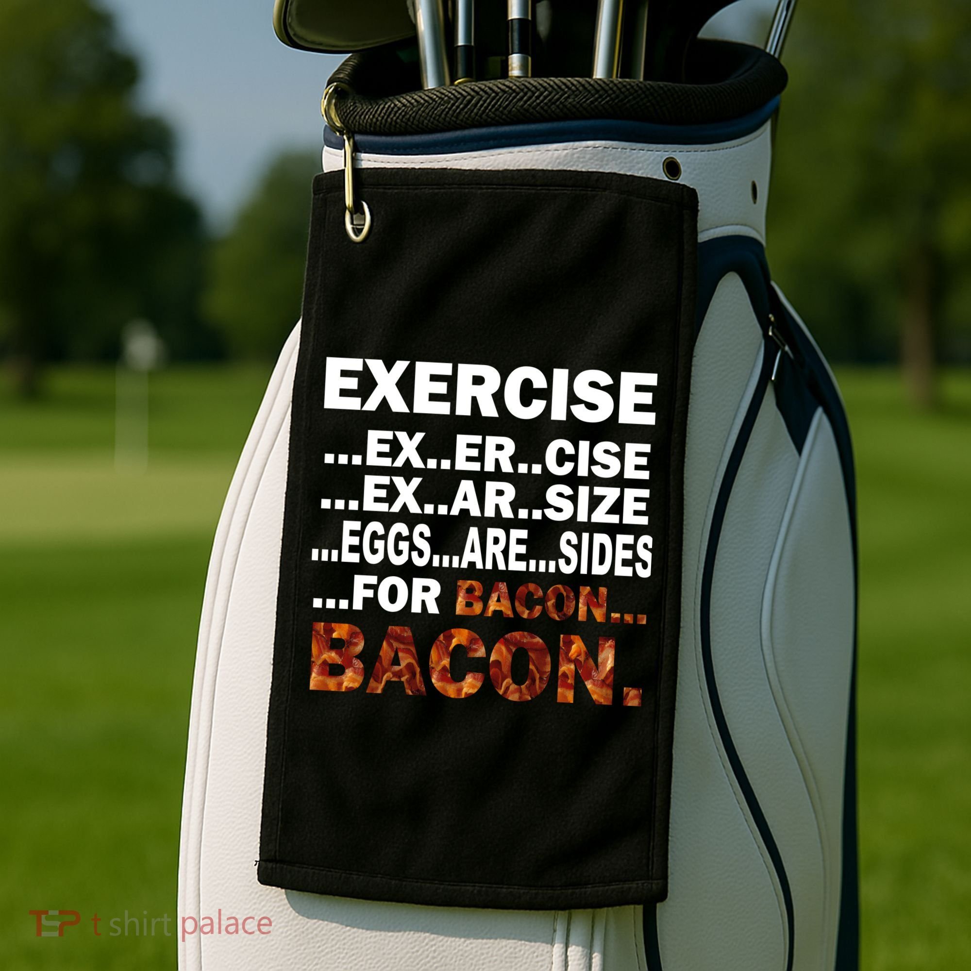 Exercise For Bacon Camouflage Golf Towel