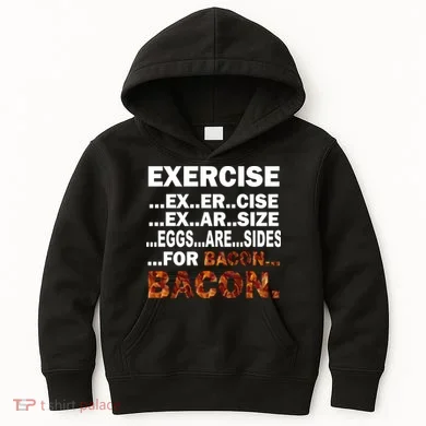Exercise For Bacon Camouflage Kids Hoodie