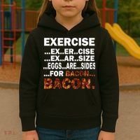 Exercise For Bacon Camouflage Kids Hoodie thumb 3