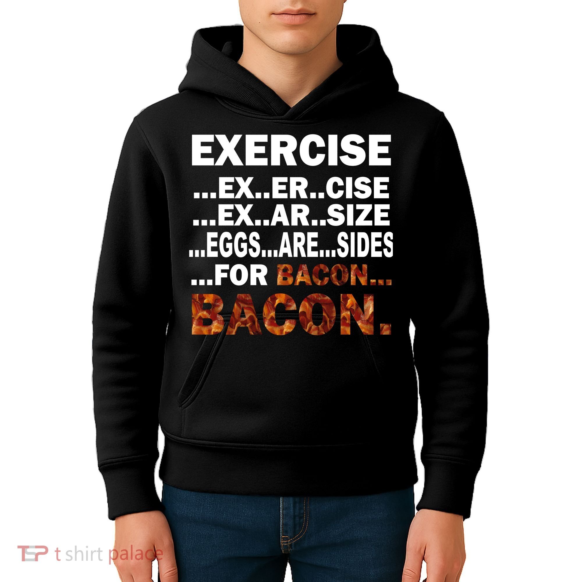 Exercise For Bacon Camouflage Kids Hoodie