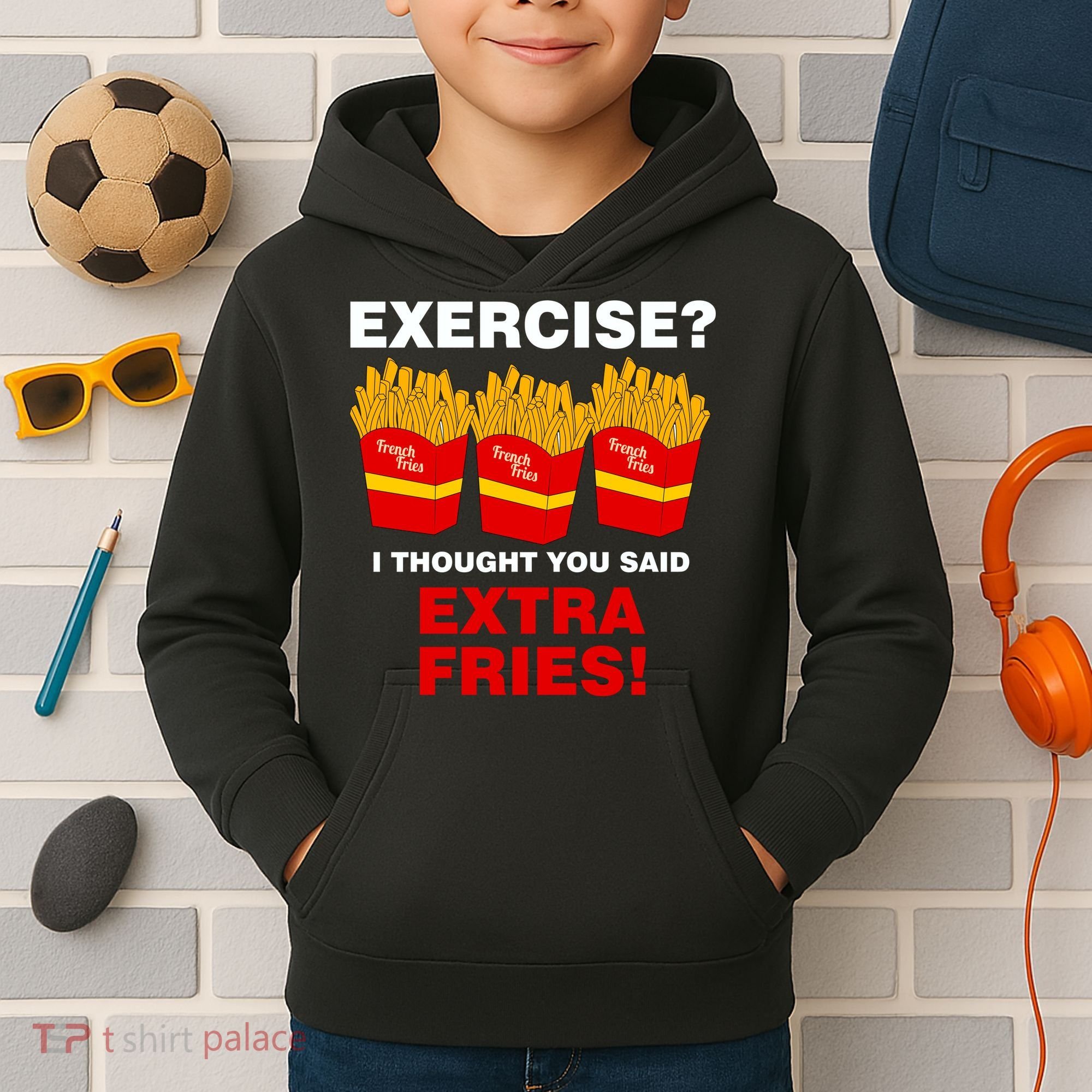 Exercise I Thought You Said French Fries Kids Hoodie
