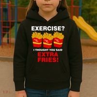 Exercise I Thought You Said French Fries Kids Hoodie thumb 3